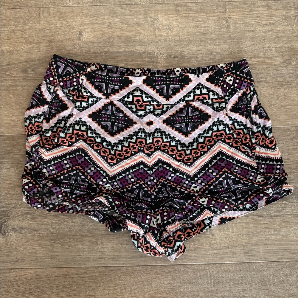 Express Multicolor Geometric Shorts